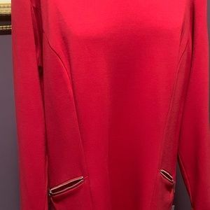 Red Michael Kors dress with silver zipper details